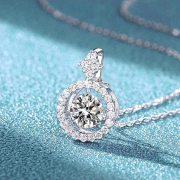 Dancing Diamond Design 1/0.8 CT Round Cut VVS High Quality Moissanite Diamonds Necklace Luxury Jewellery - The Jewellery Supermarket